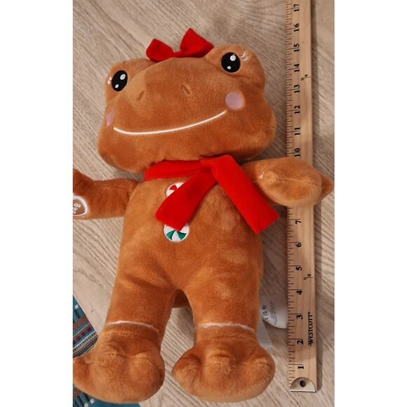 Build-a-Bear Workshop BAB Gingerbread Frog GIRL Christmas 15” Plush W/ Bow - Picture 2 of 5